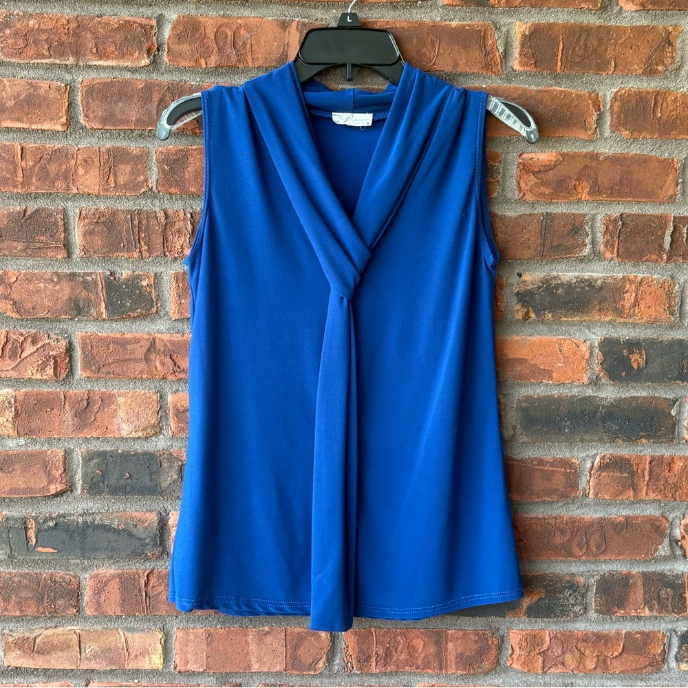 Blue Sleeveless Blouse